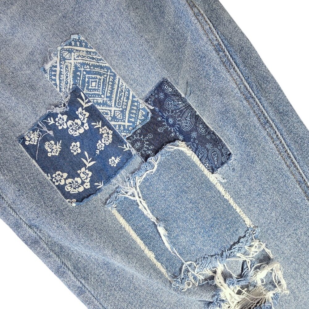 Maurices Light Blue High Rise Patchwork Jeans - Picture 4 of 7